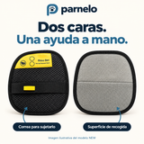 Infografía ilustrativa: cara de sujeción y cara de recogida del guante Rhino Ben, vendida por Parnelo.